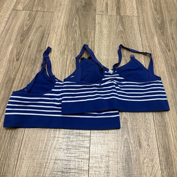 Playtex Nursing Seamless Navy Racerback Wireless Maternity Crop X Large 2 Pc - Picture 4 of 4